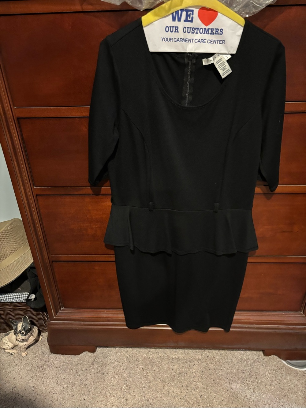 Max Studio Black Peplum Midi Dress
